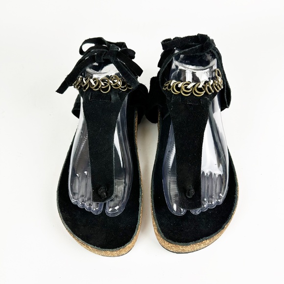 Free People Collins Wrap Sandals Black Suede Size US 11 EU 41 Hobo Festival - Picture 8 of 16